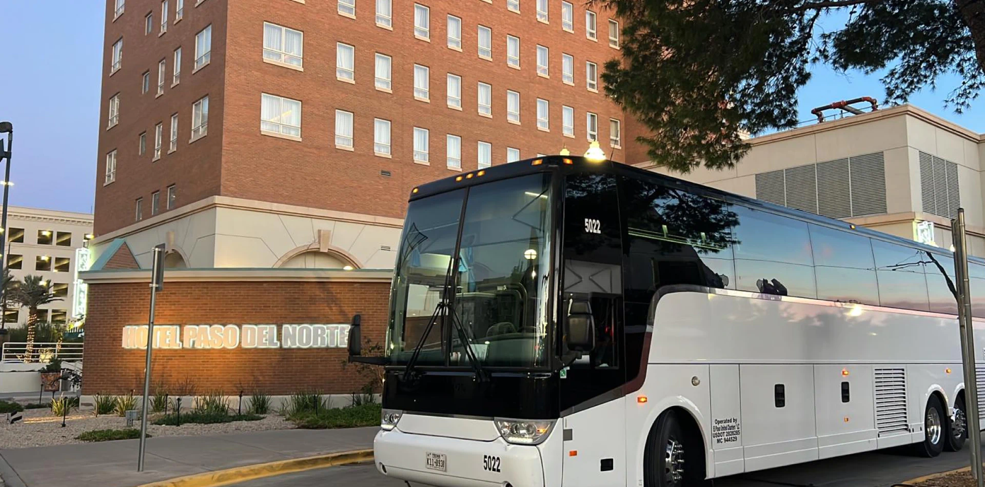 bus outside an office